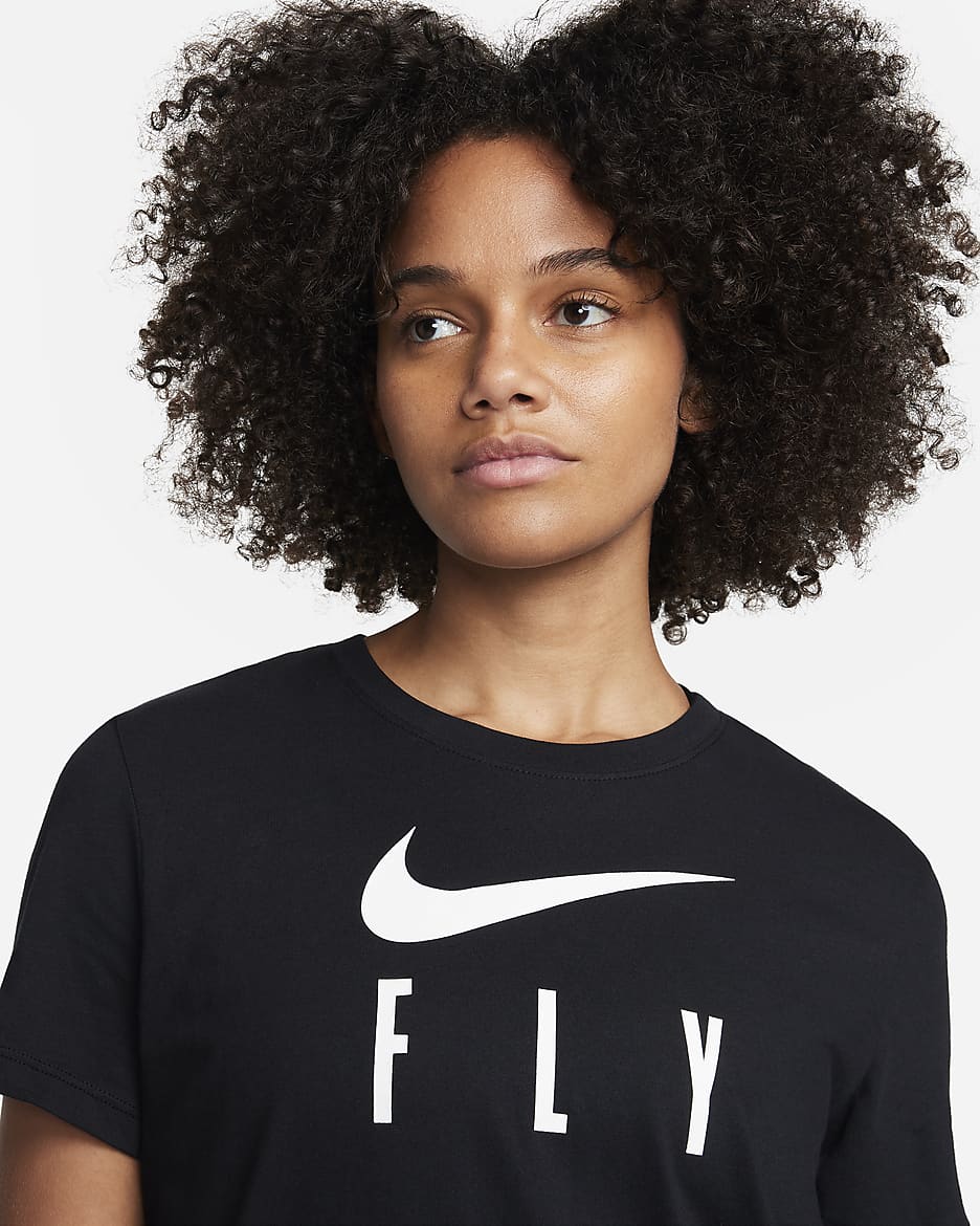 T-shirt con grafica Dri-FIT Nike Swoosh Fly – Donna - Nero