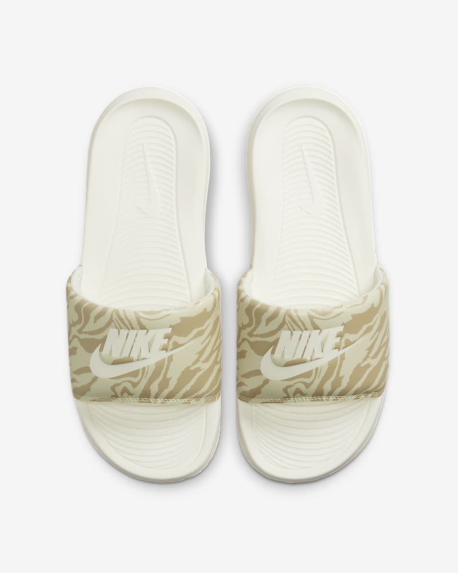 Nike Victori One Women's Print Slides - Sail/Coconut Milk/Sesame/Sail