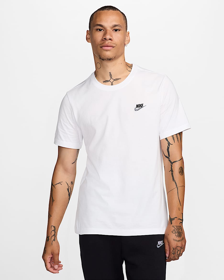 Nike Sportswear Club Men's T-Shirt - White/Cool Grey/Black