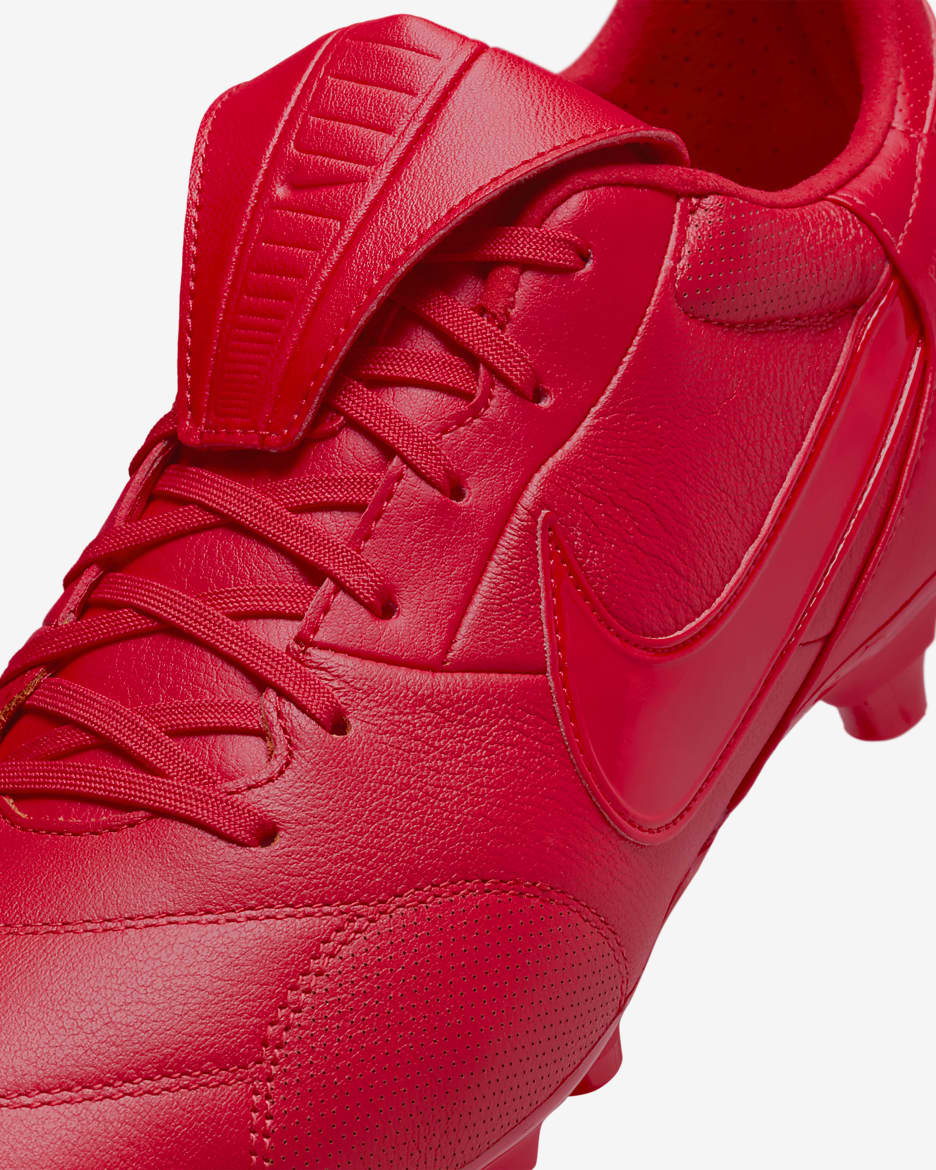 Nike Premier 3 FG alacsony szárú, stoplis futballcipő - Fire Red/Fehér