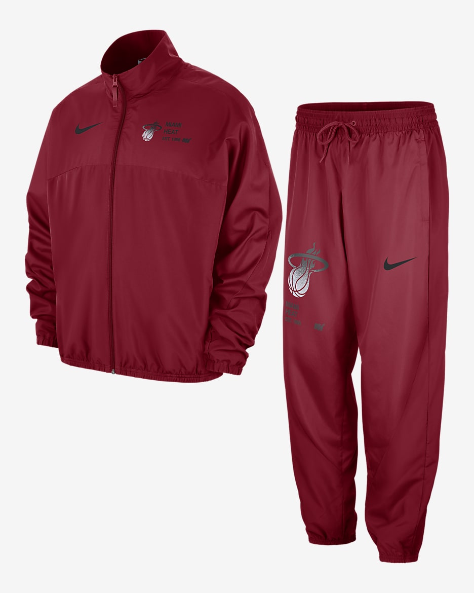 Miami Heat Starting 5 Courtside Men's Nike NBA Graphic Tracksuit - Tough Red/Tough Red/Tough Red