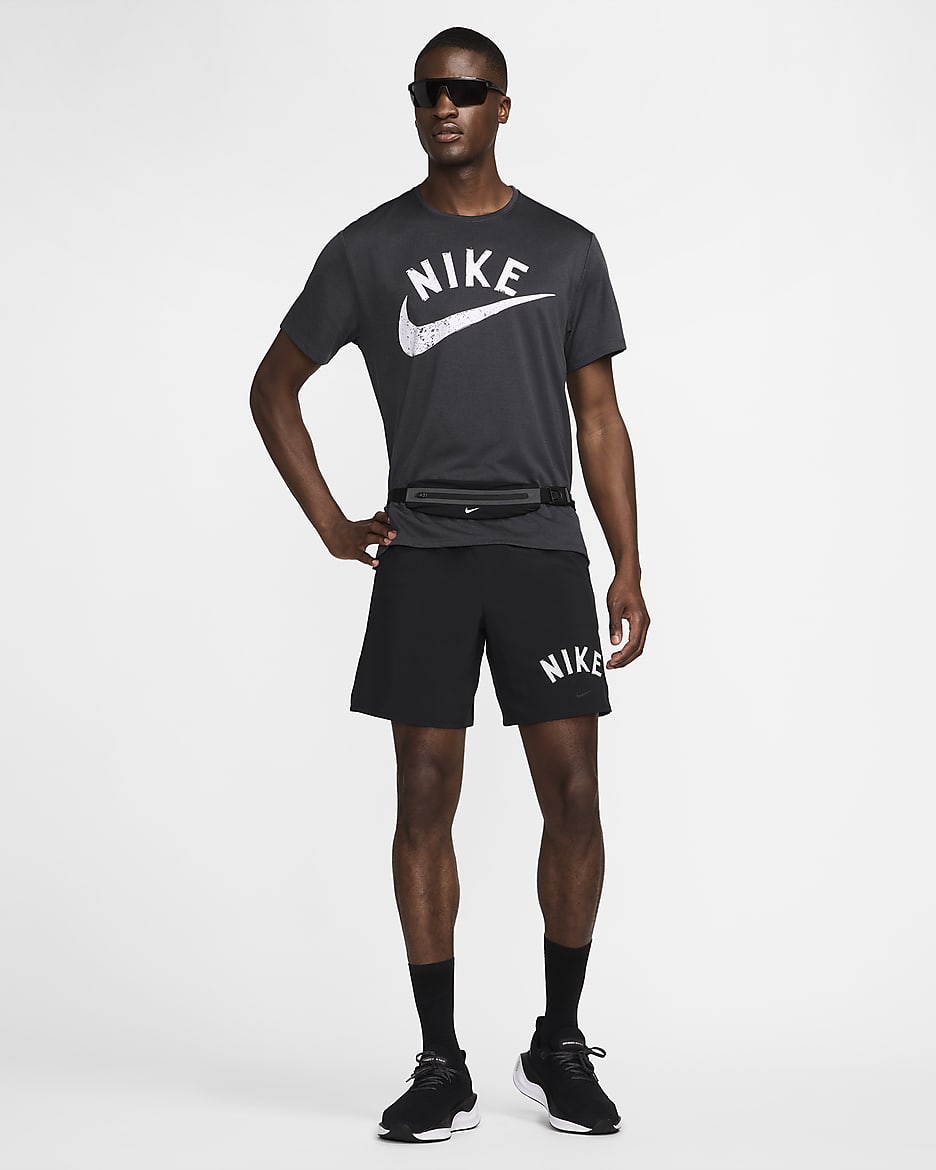 Nike Miler Dri-FIT kortermet løpeoverdel til herre - Anthracite/Svart/Heather/Hvit