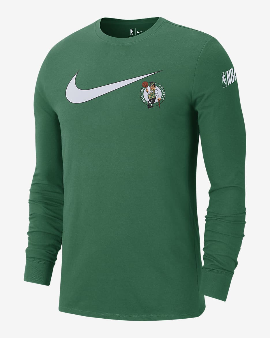 Playera de manga larga Nike de la NBA para hombre Boston Celtics Swoosh Essential - Trébol