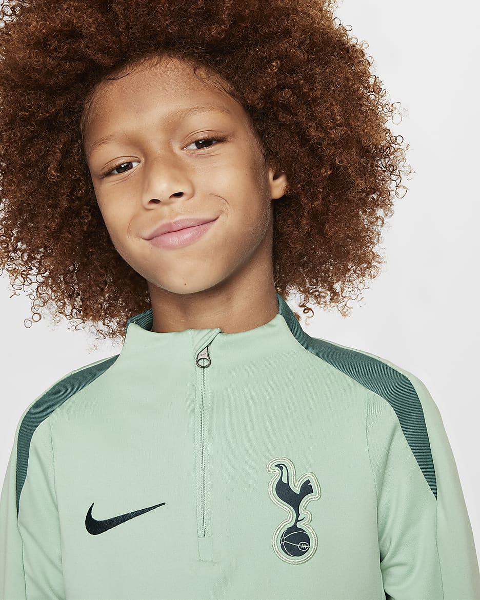 Tottenham Hotspur Strike Third Nike Dri-FIT Fußball-Drill-Oberteil (ältere Kinder) - Enamel Green/Bicoastal/Faded Spruce