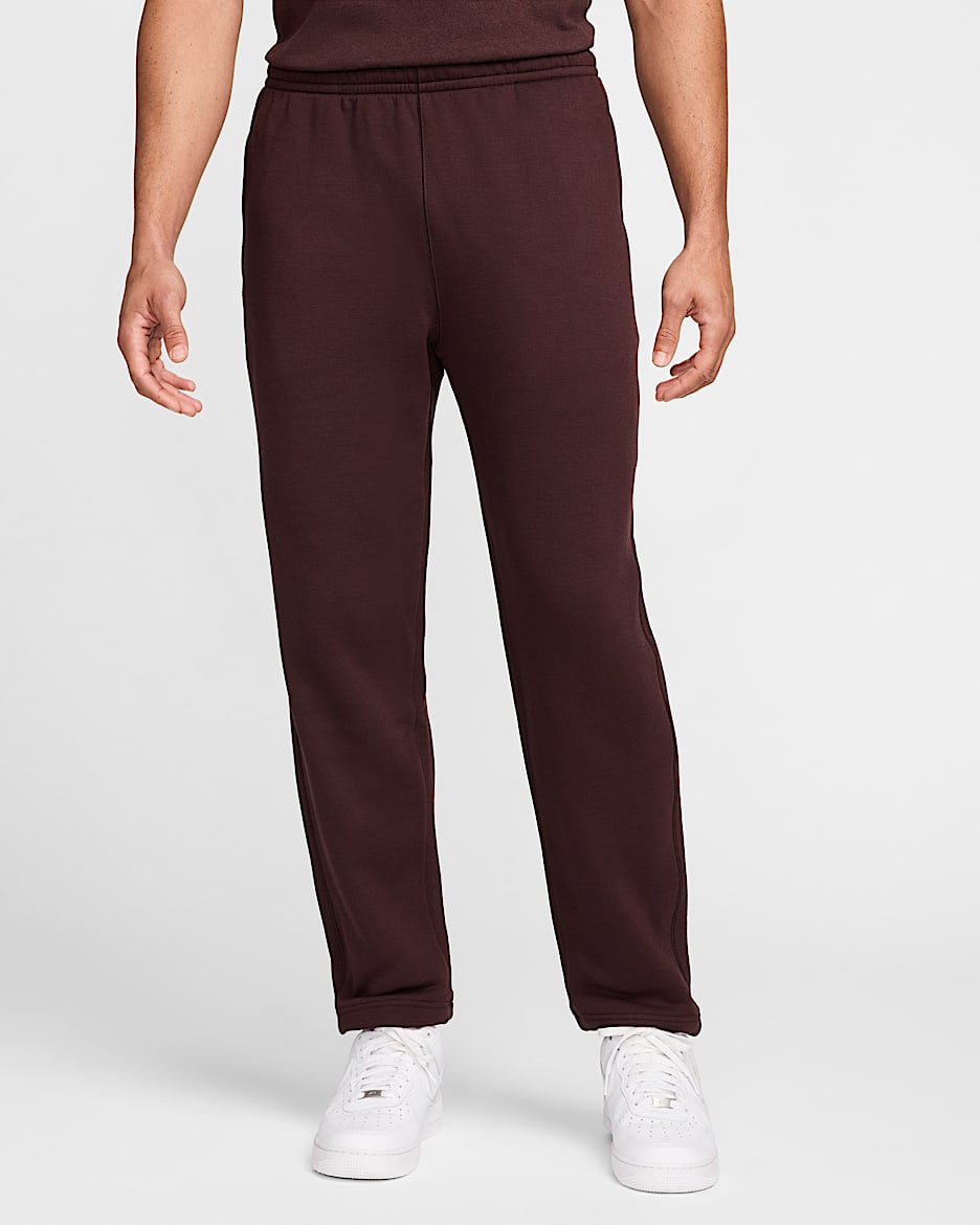 Pants de tejido Fleece con dobladillo abierto Nike Wool Classics - Café basalto/Tierra