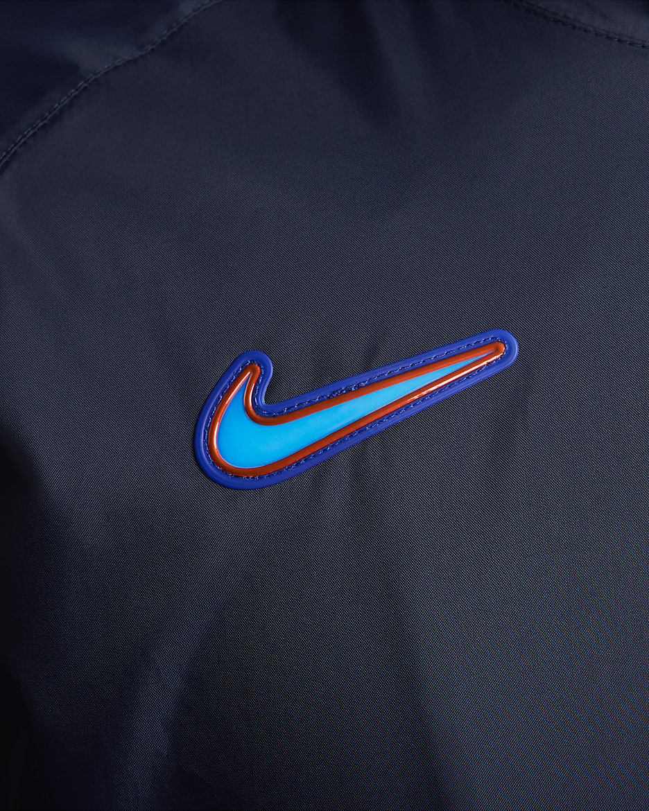 Tracksuit Chelsea FC Nike Football med huva i vävt material för män - Obsidian/Obsidian/Vit