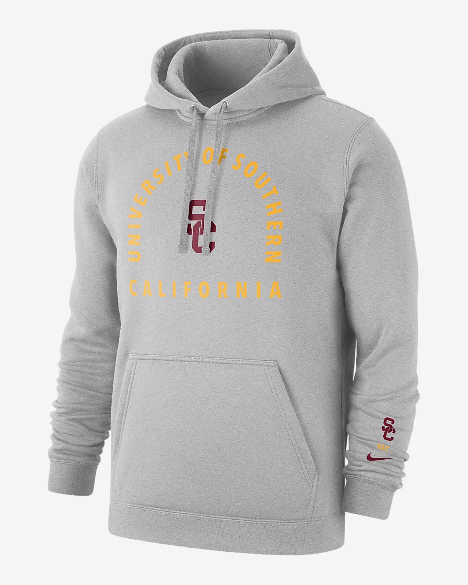 Nike College (USC) Men's Logo Hoodie - Bleached Heather