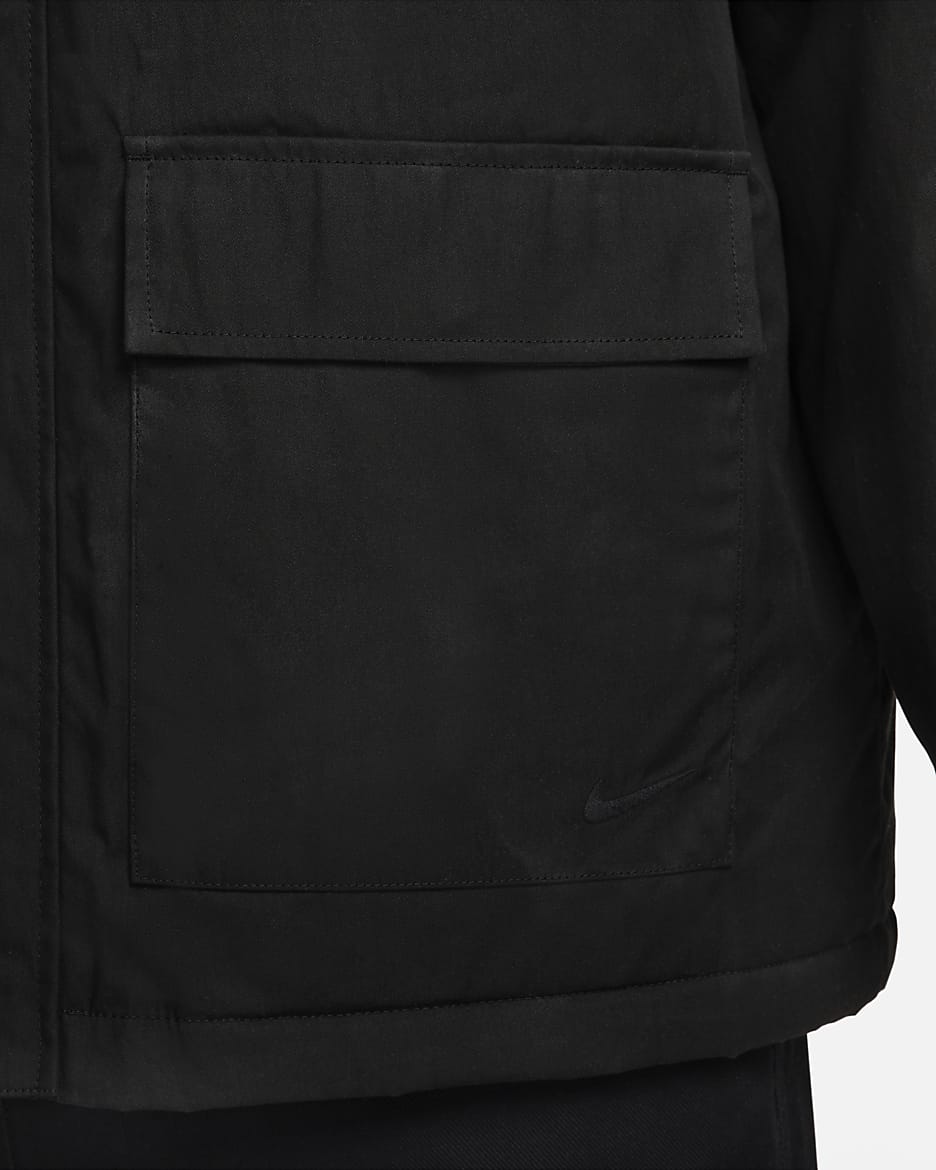 Nike Life Arbeitsjacke aus gewachstem Canvas für Herren - Schwarz/Schwarz