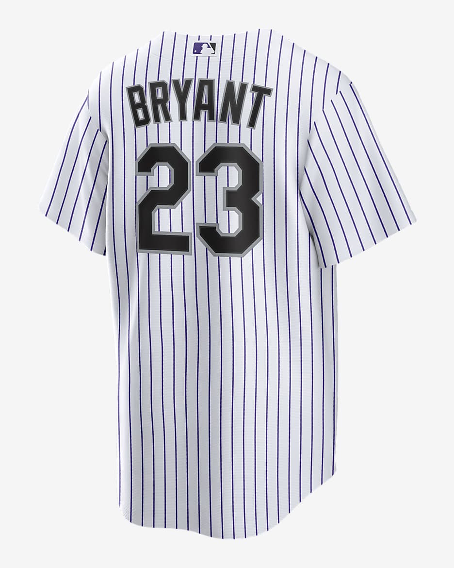 Jersey de béisbol Replica para hombre MLB Colorado Rockies (Kris Bryant) - Blanco/Morado