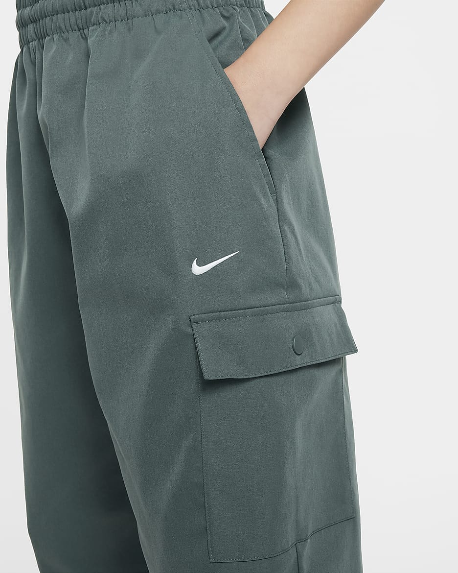 Nike Sportswear Girls' Cargo Trousers - Vintage Green/White