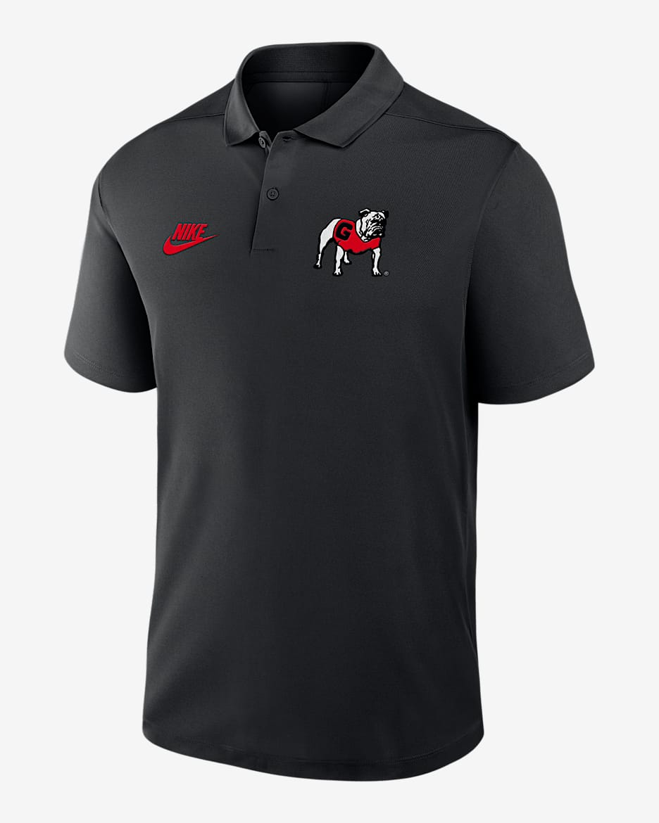 Polo universitario Nike Dri-FIT para hombre Florida Georgia Bulldogs Primetime Victory Legacy Vault Logo - Negro