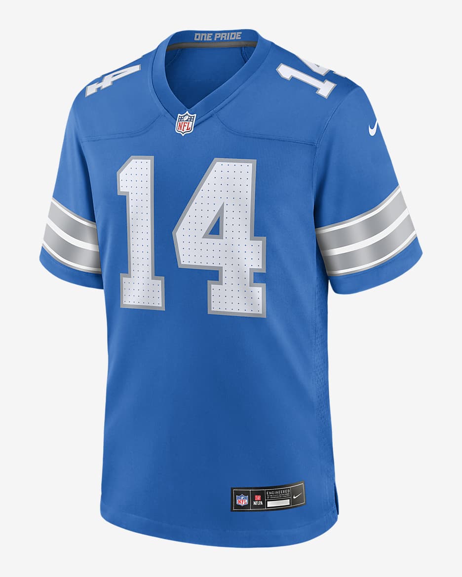 Jersey de fútbol americano Nike de la NFL Game para hombre Amon-Ra St. Brown Detroit Lions - Azul