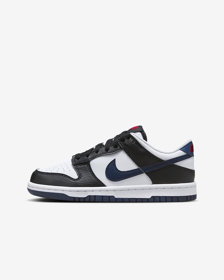 Παπούτσια Nike Dunk Low για μεγάλα παιδιά - Μαύρο/Λευκό/University Red/Midnight Navy