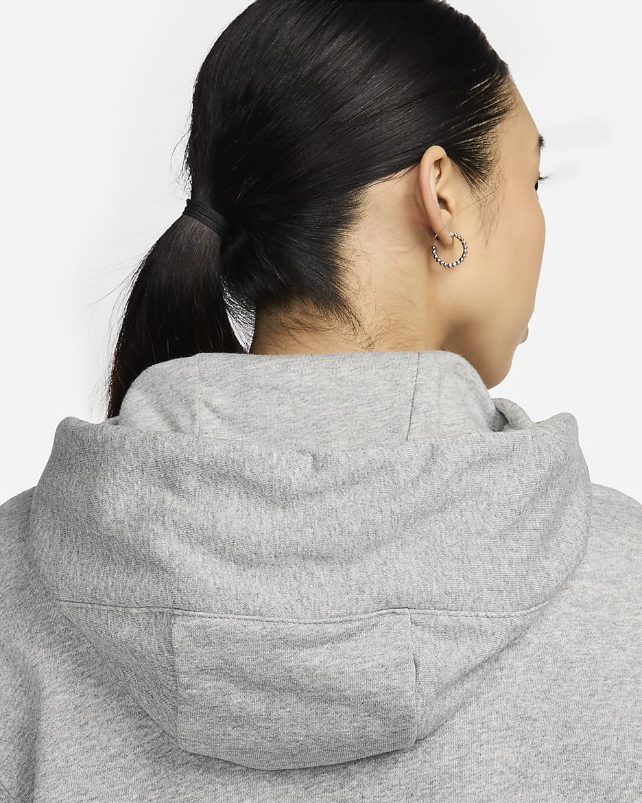 Nike Sportswear Phoenix Fleece Women's Oversized Pullover French Terry Hoodie - Dark Grey Heather/Sail