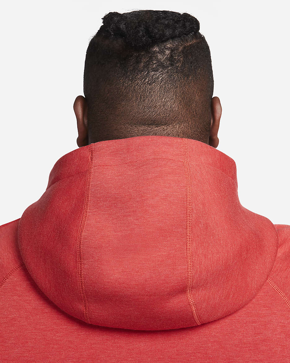 Nike Sportswear Tech Fleece Men's Pullover Hoodie - Light University Red Heather/Black