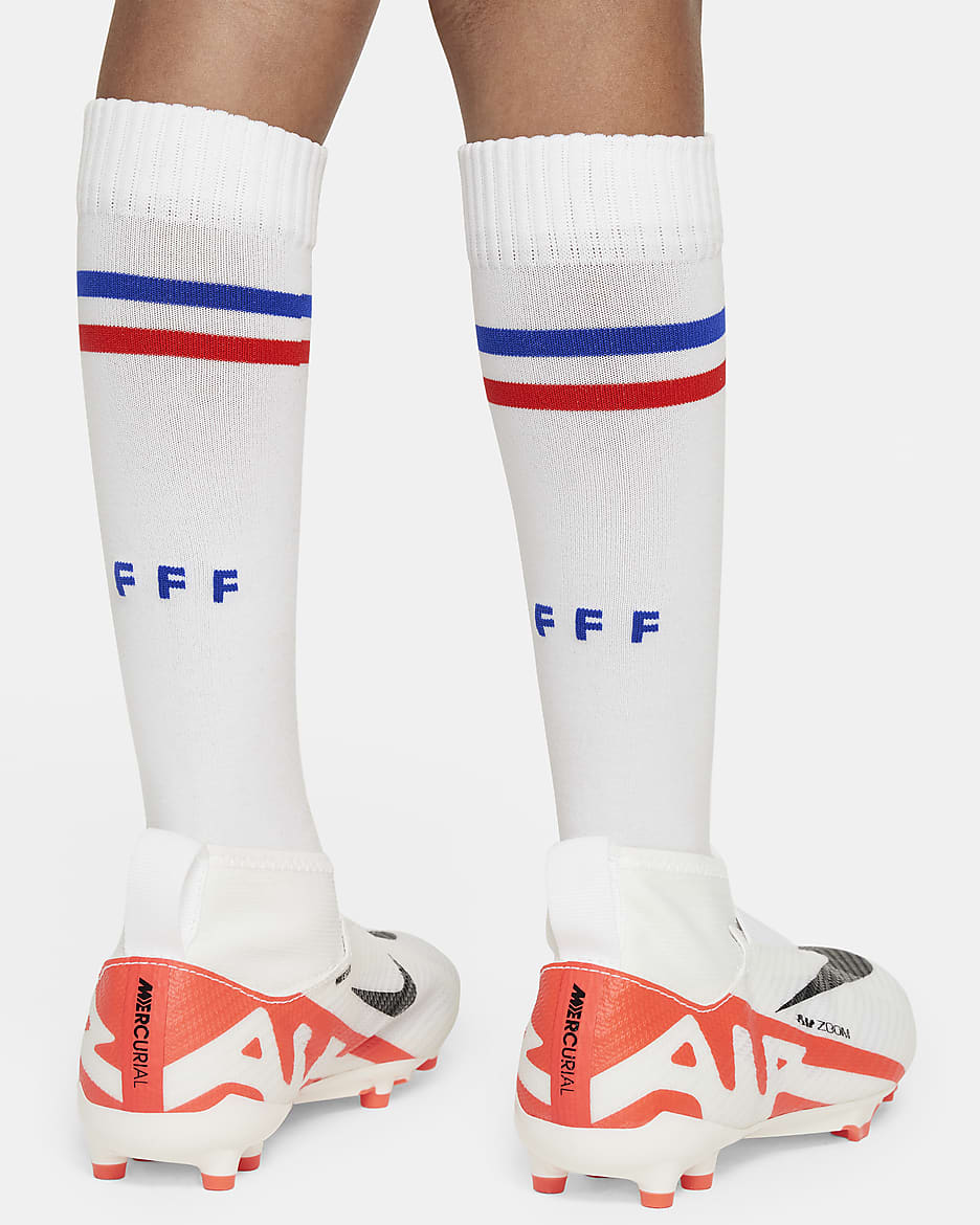 FFF 2024/25 Stadium Uit Nike driedelig replica-voetbaltenue voor kleuters - Wit/Bright Blue/University Red/Bright Blue