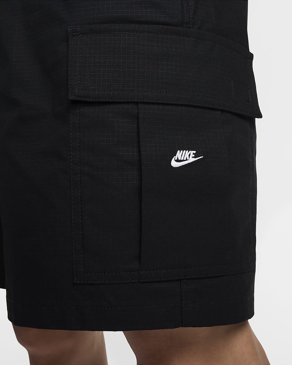 Nike Men's Woven Cargo Shorts - Black/Red Stardust/White