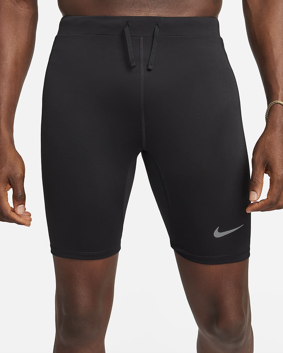 Nike Fast Men's Dri-FIT Brief-Lined Running 1/2-Length Tights - Black