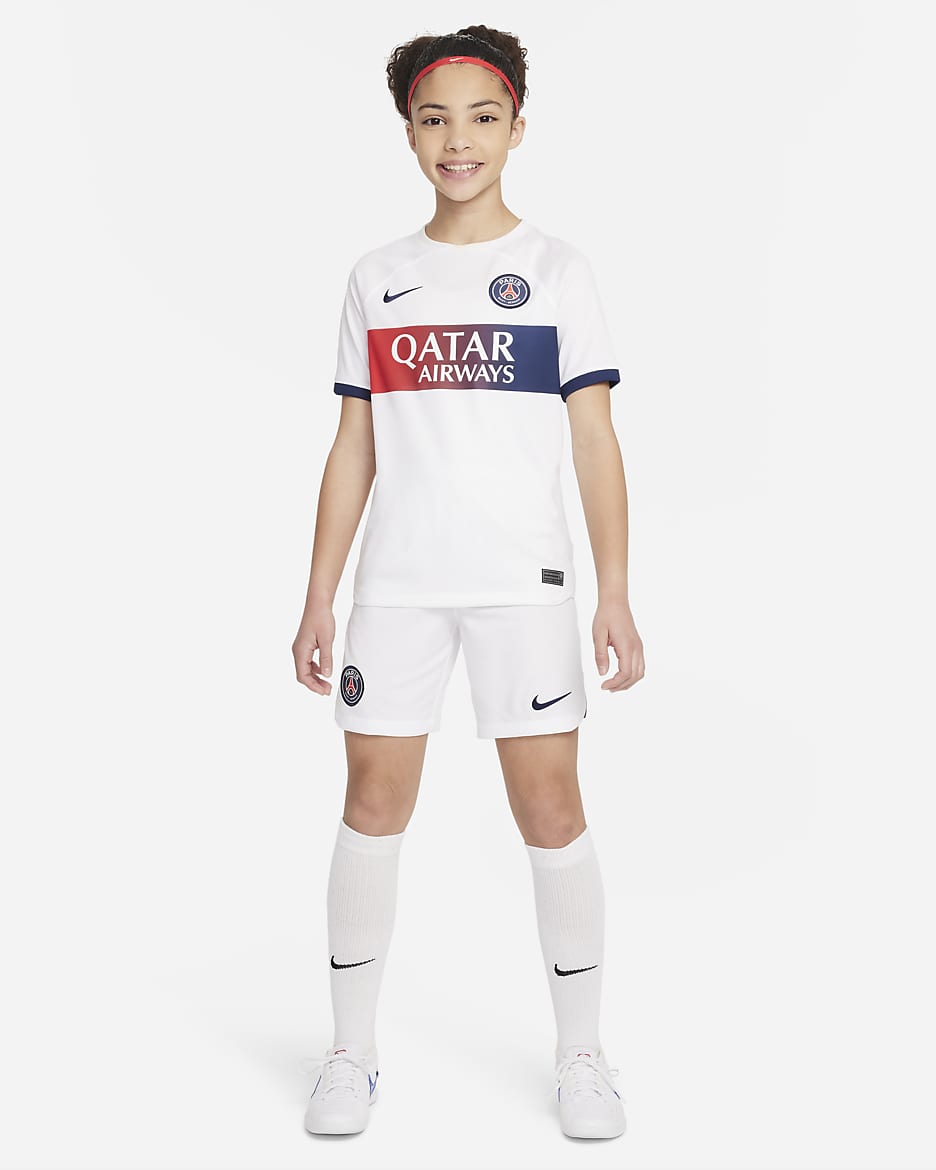 Paris Saint-Germain 2023/24 Stadium Home/Away Big Kids' Nike Dri-FIT Soccer Shorts - White/Midnight Navy/Midnight Navy