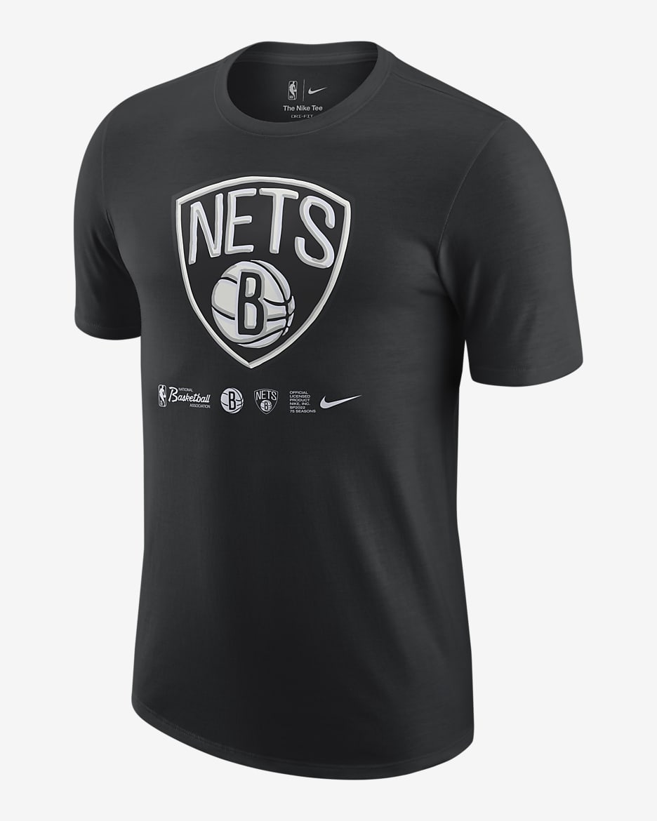 Playera de la NBA Nike Dri-FIT para hombre Brooklyn Nets Logo - Negro