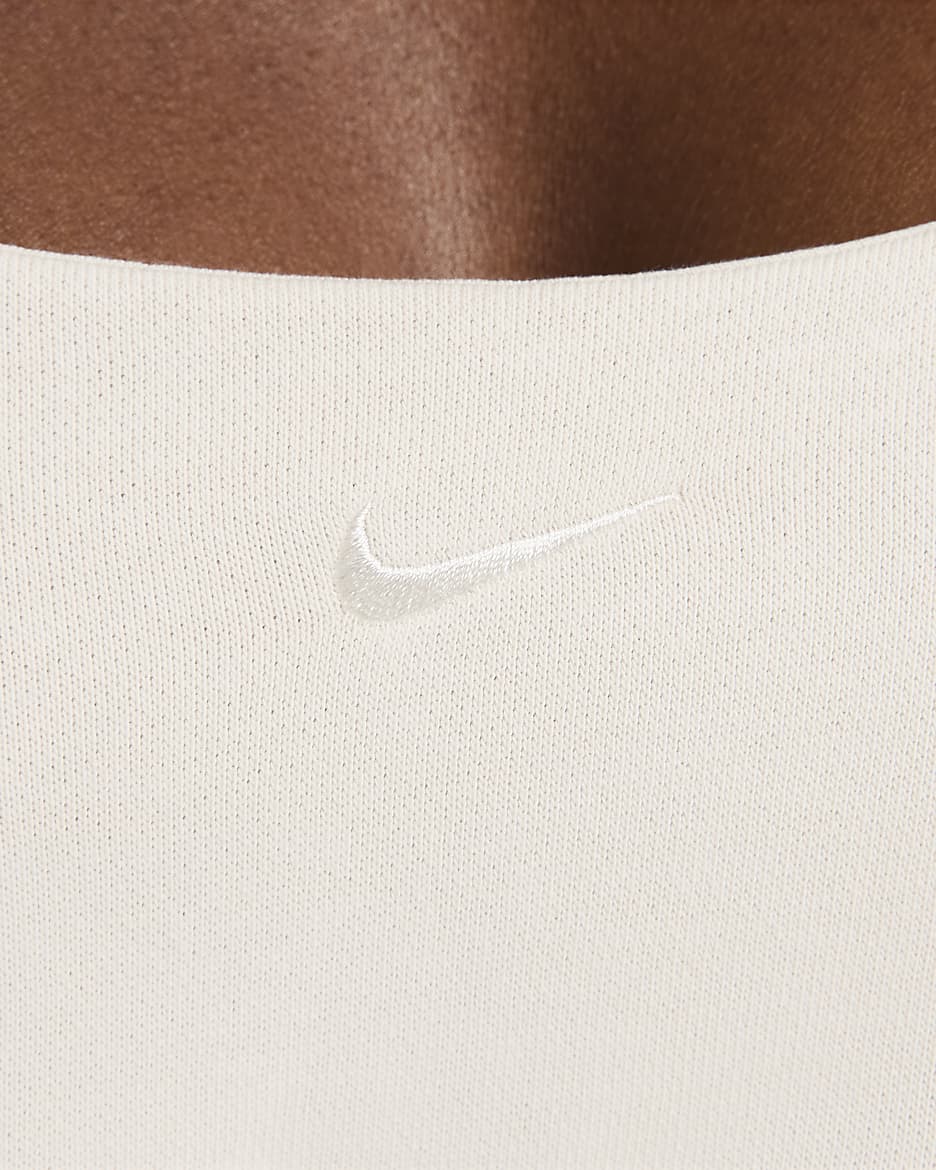 Nike Sportswear Chill kort frottésinglet med smal passform til dame - Light Orewood Brown/Sail