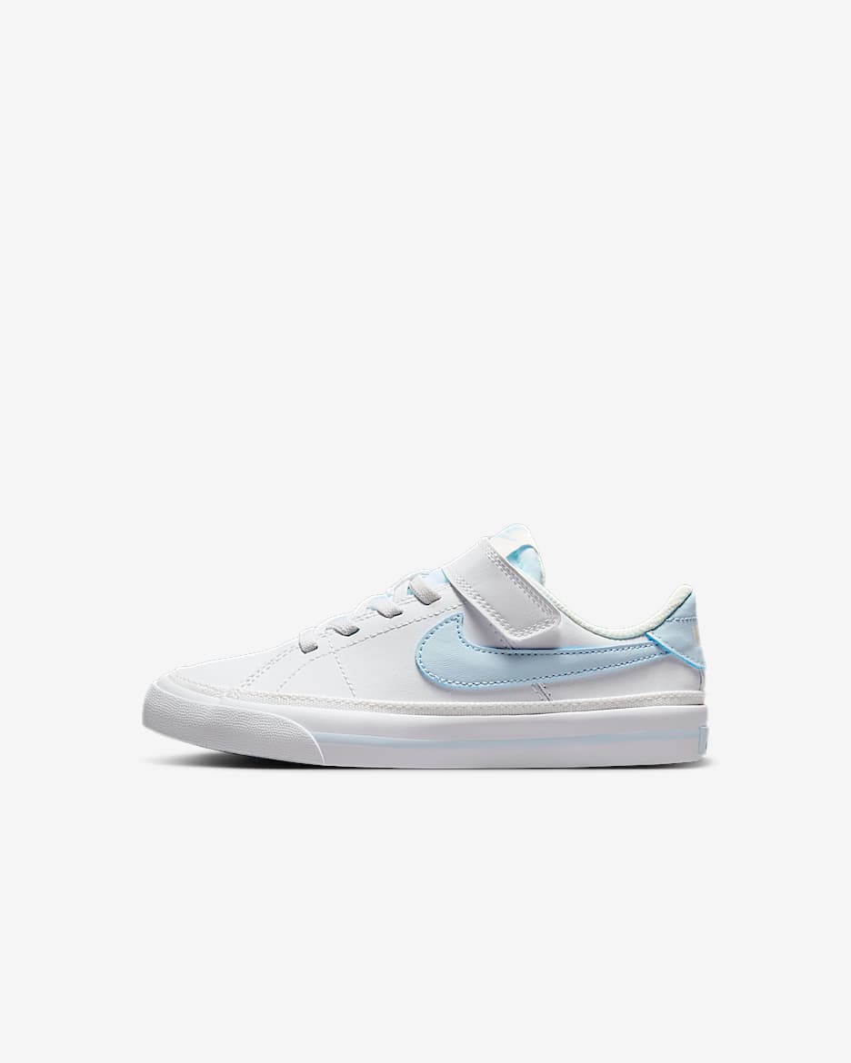 Tenis para niños de preescolar Nike Court Legacy - Blanco/Vela/Tinte azul