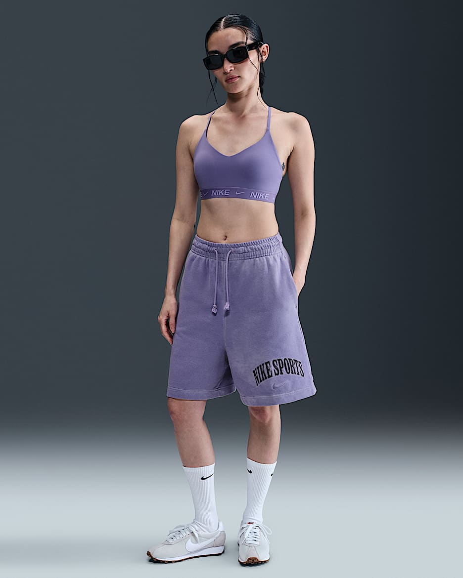 Nike Sportswear Phoenix Fleece 女款高腰毛圈布短褲 - Dusty Amethyst
