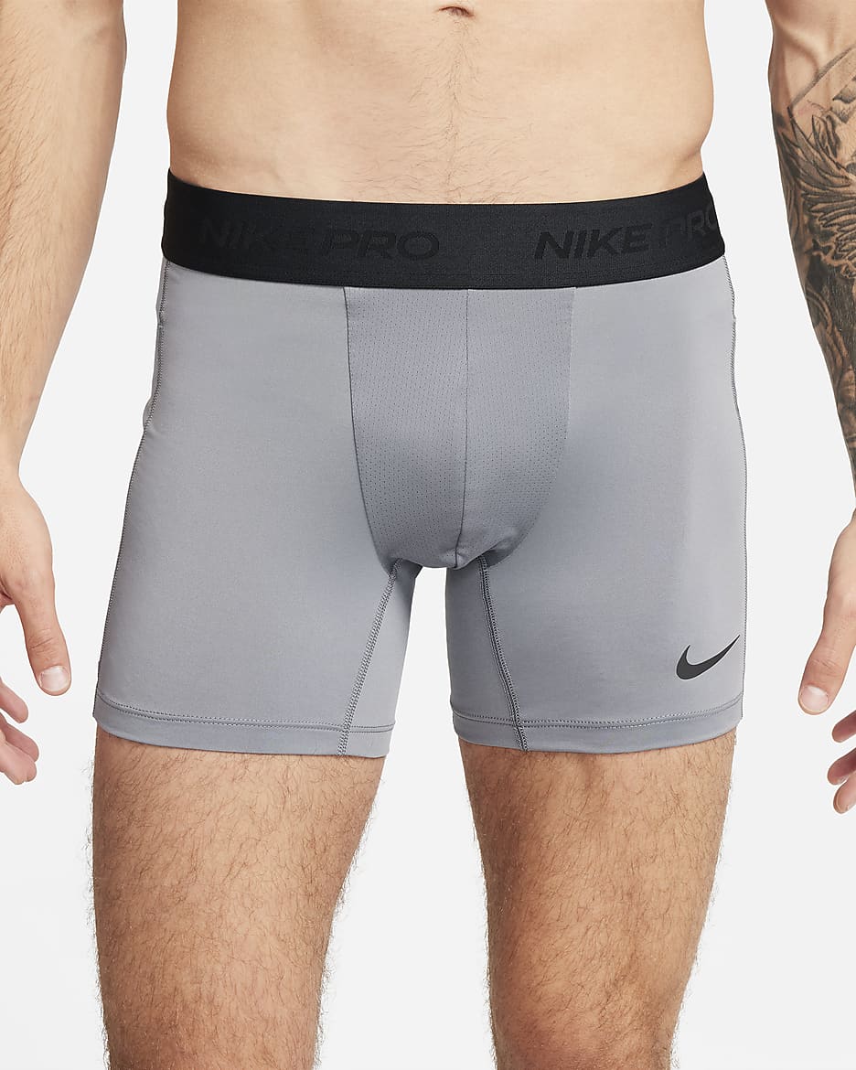 Nike Pro Men's Dri-FIT Brief Shorts - Smoke Grey/Black