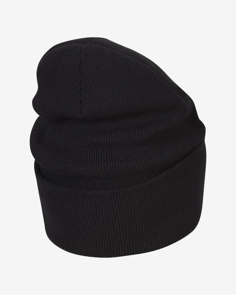 Nike Peak Futura beanie met hoge omslag - Zwart/Wit