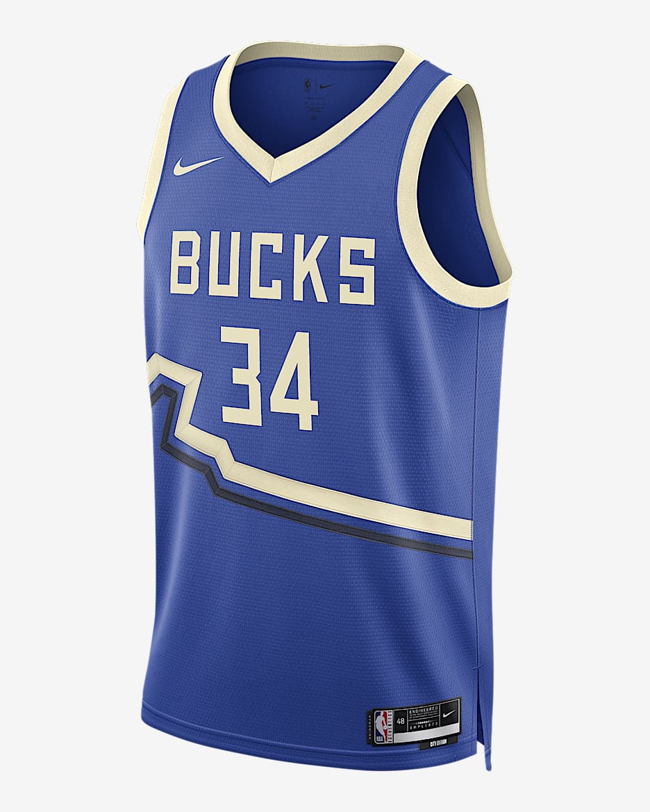 Jersey Nike Dri-FIT de la NBA Swingman para hombre Giannis Antetokounmpo Milwaukee Bucks 2024/25 City Edition - Royal juego