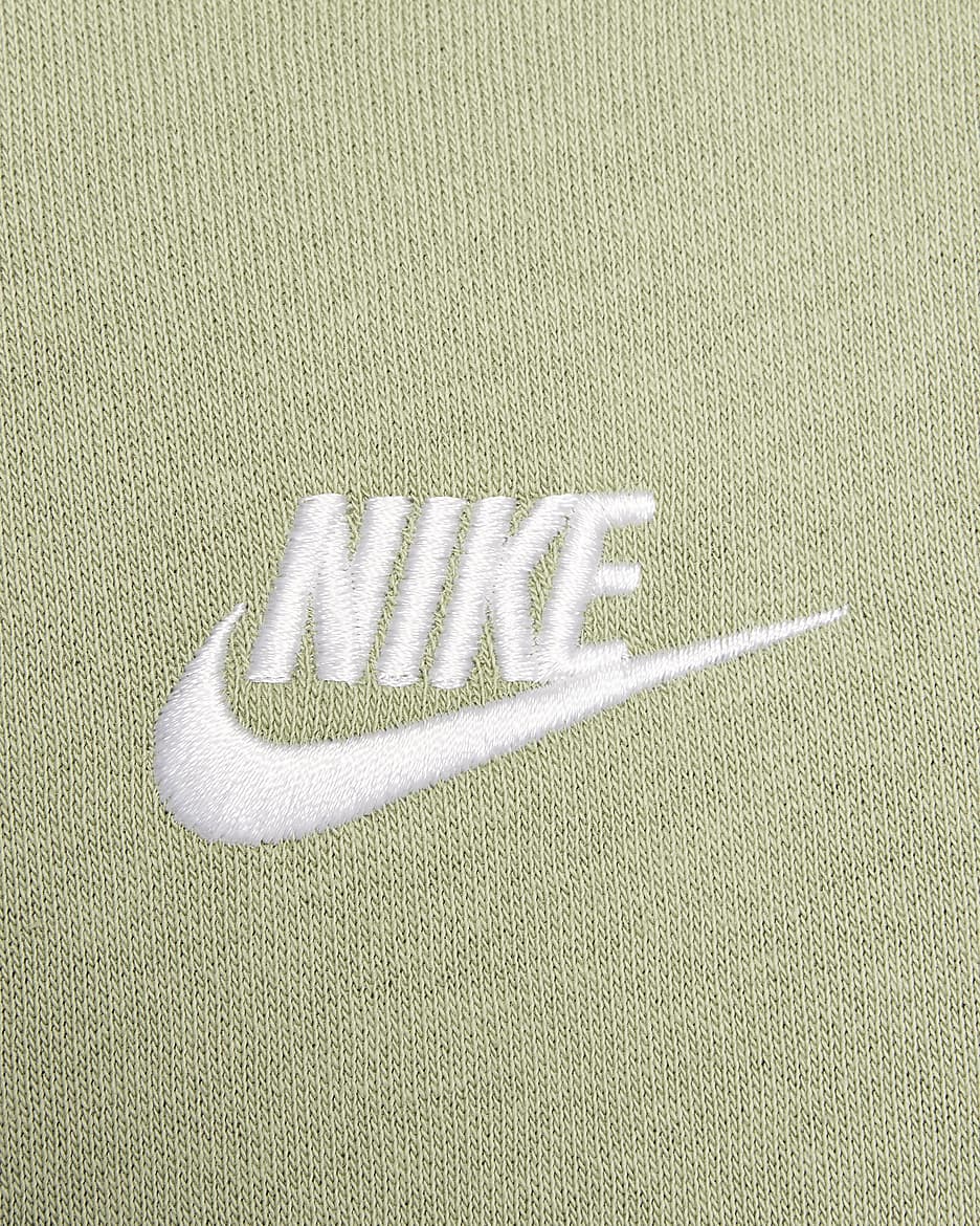 Nike Sportswear Club Fleece Big Kids' Oversized Pullover Hoodie - Oil Green/White