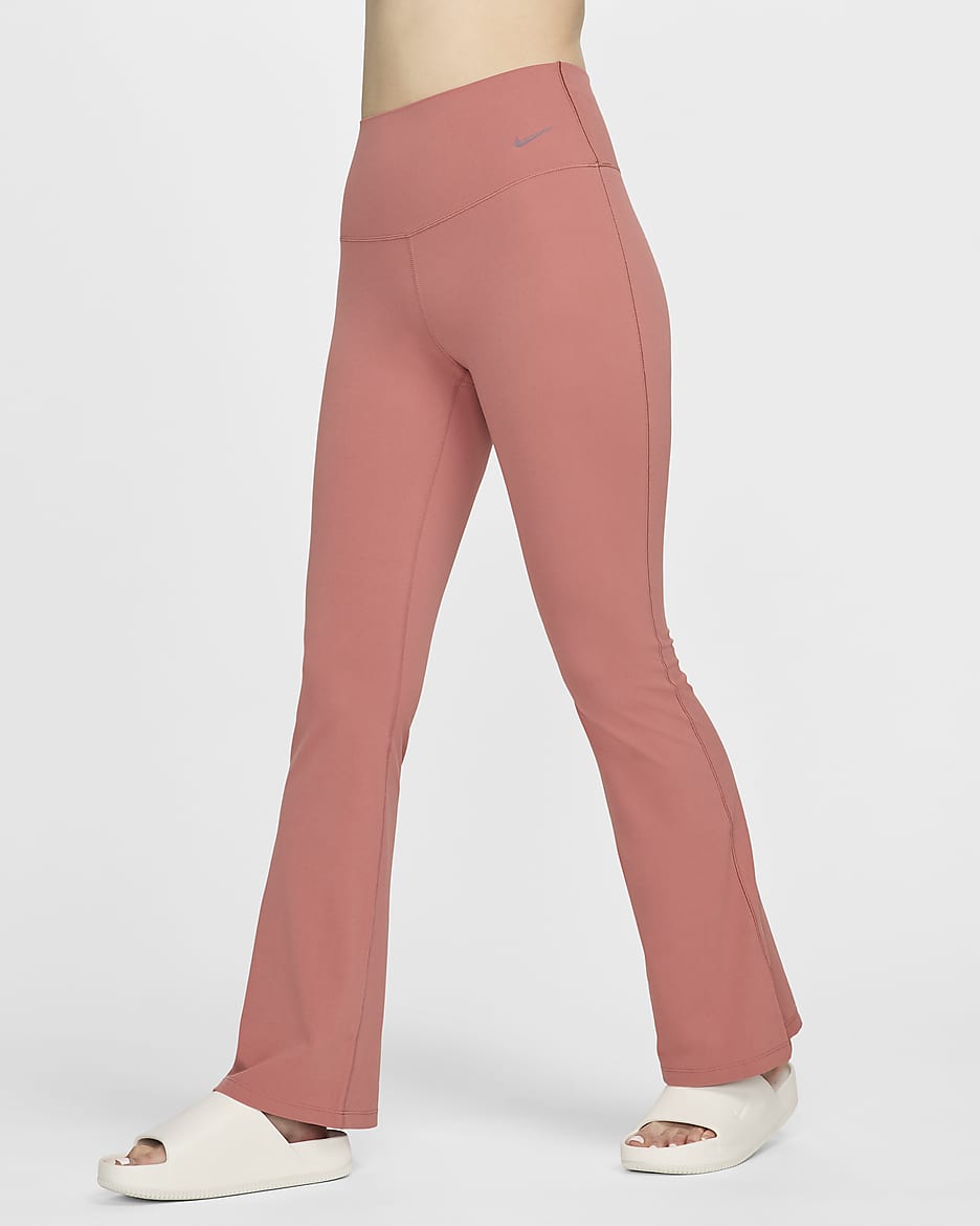 Nike Zenvy Women's High-Waisted Flared Leggings - Canyon Pink/Black