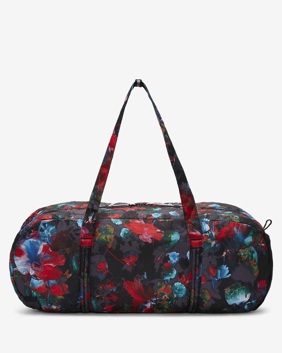 Nike Printed Stash Duffel (21L) - Black/Black/White