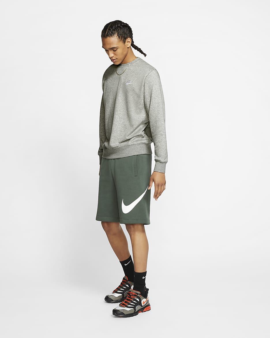 Nike Sportswear Club Men's French Terry Crew - Dark Grey Heather/White