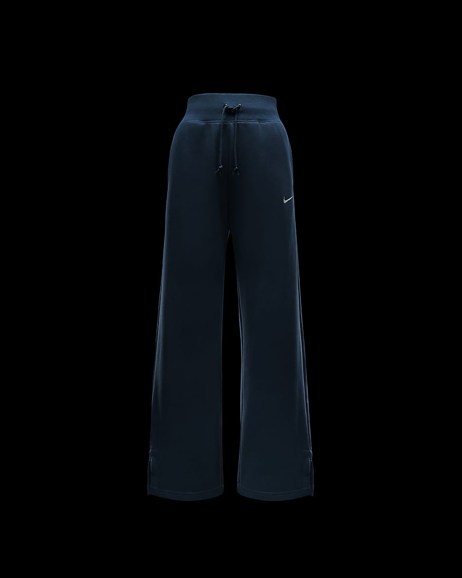 Nike Sportswear Phoenix Fleece Women's High-Waisted Wide-Leg Sweatpants - Armory Navy/Sail