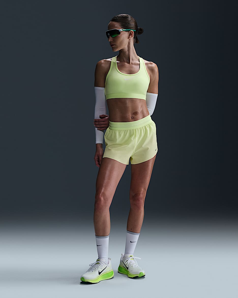 Nike Swift Women's Dri-FIT Mid-Rise 2.5" Brief-Lined Running Shorts - Barely Volt