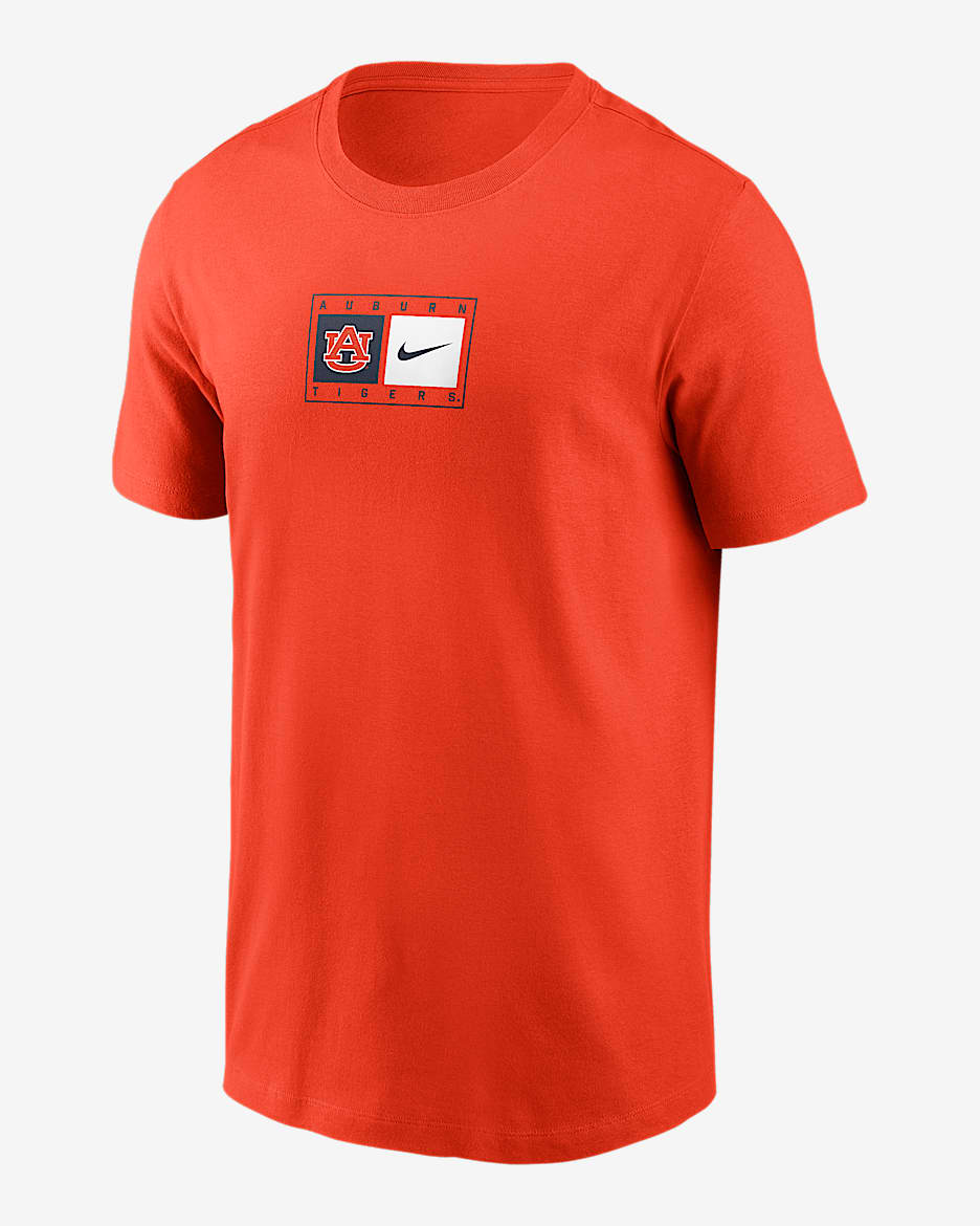 Playera universitaria Nike para hombre Auburn Campus Logo Swoosh - Naranja