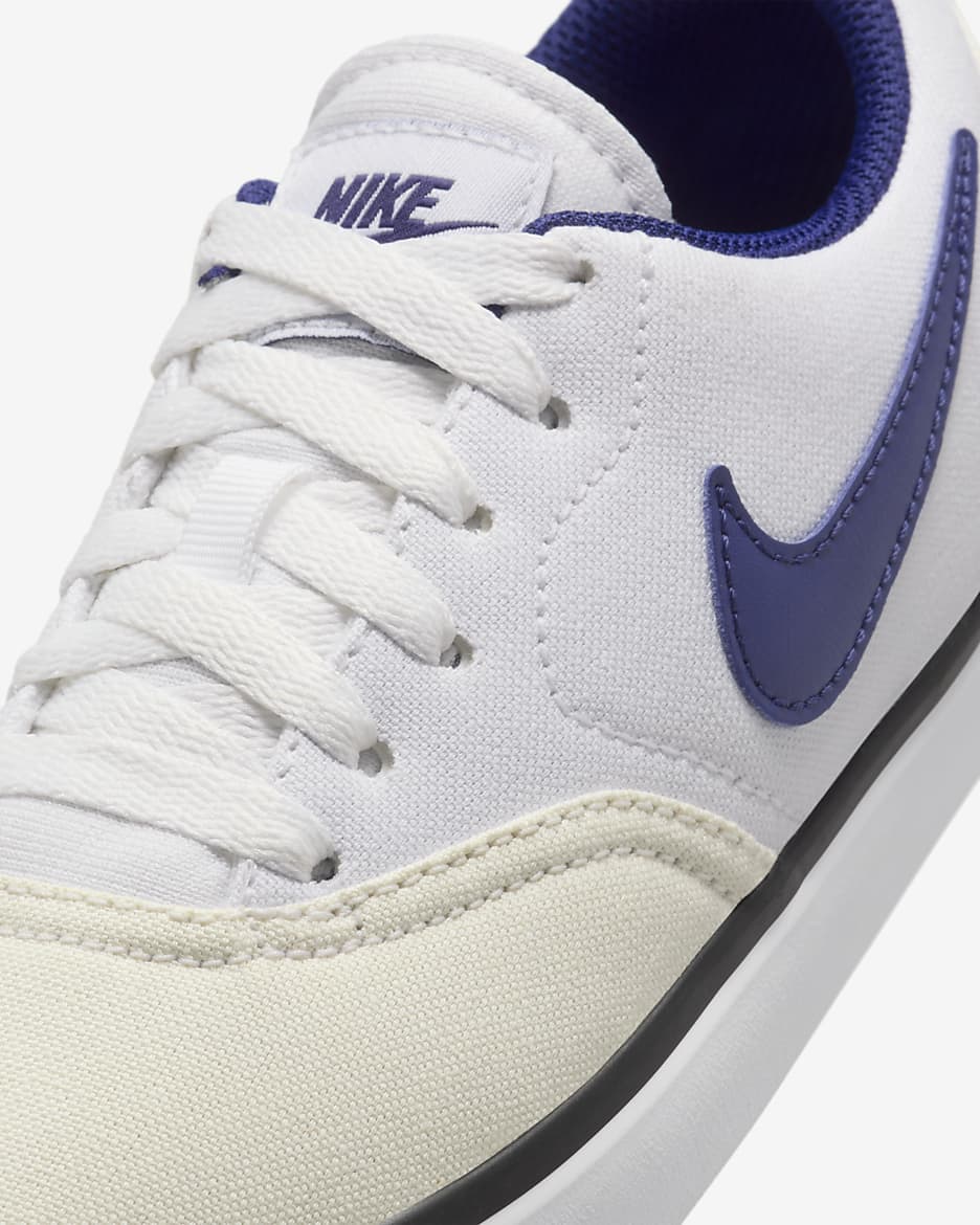 Nike SB Check Canvas 大童滑板鞋 - 白色/Summit White/黑色/Deep Royal Blue