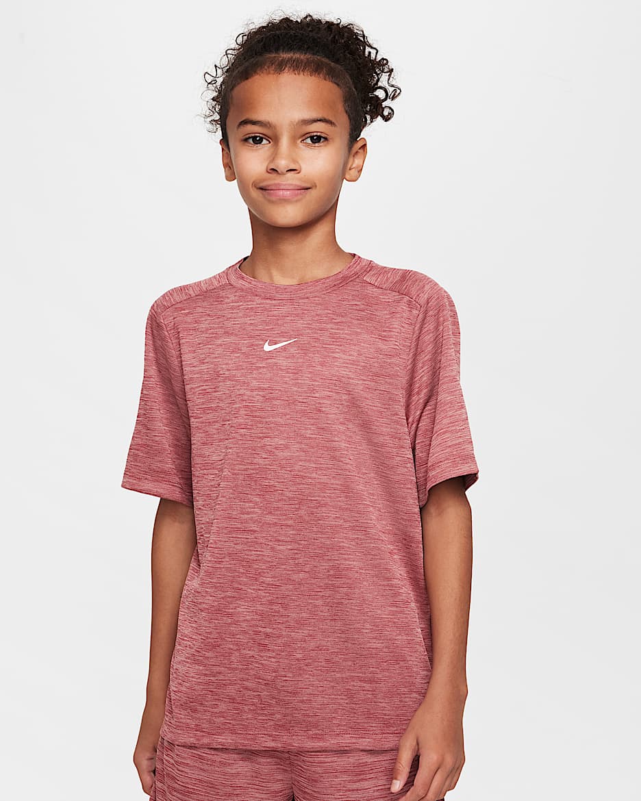 Nike Multi Big Kids' Dri-FIT Short-Sleeve Top - Team Red/Red Stardust/White