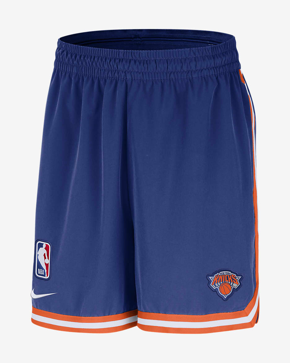 Shorts Nike Dri-FIT de la NBA de 15 cm para hombre New York Knicks DNA - Azul enérgico/Naranja brillante/Blanco