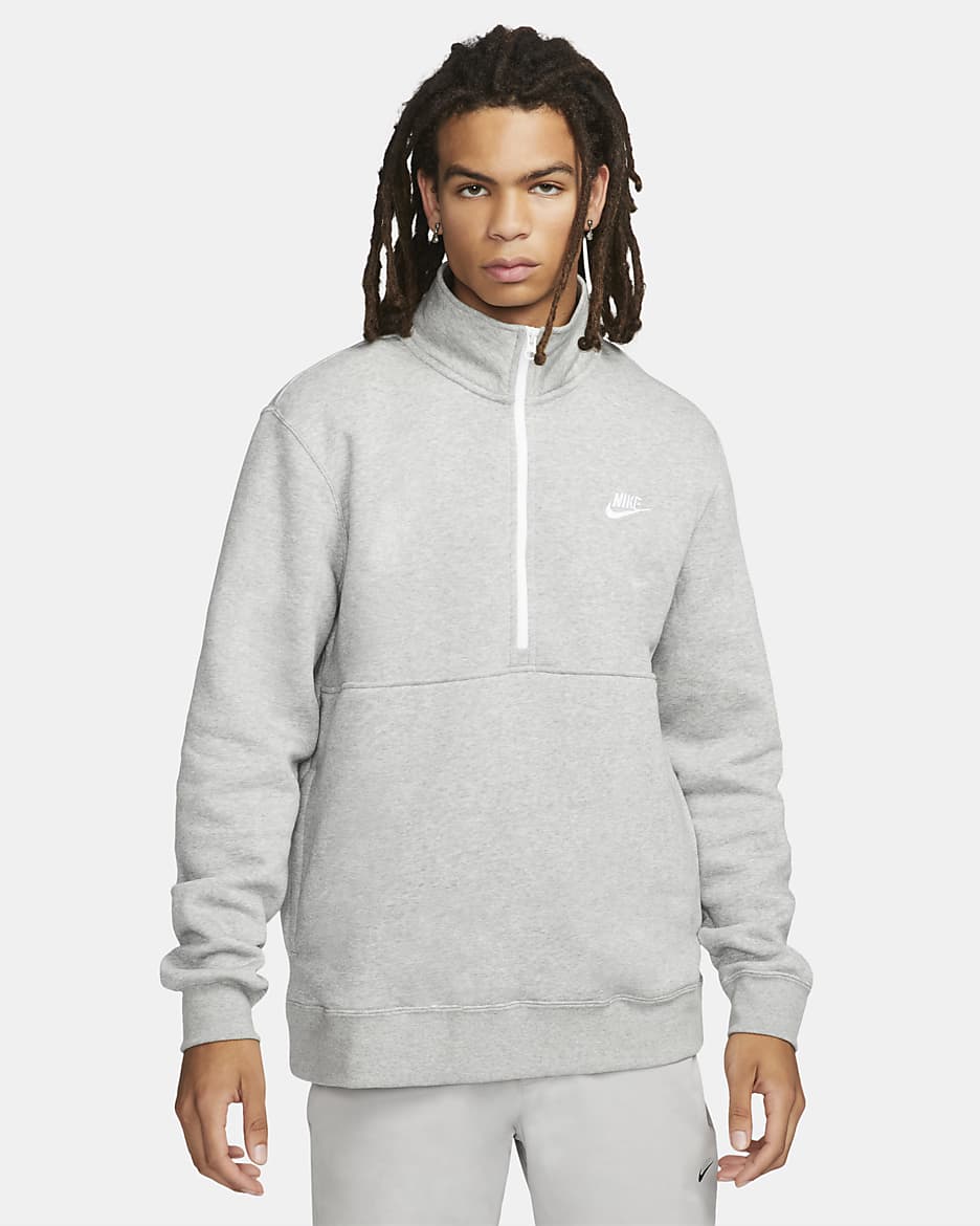 Nike Sportswear Club Men's BrushedBack 1/2Zip Sweatshirt. Nike UK
