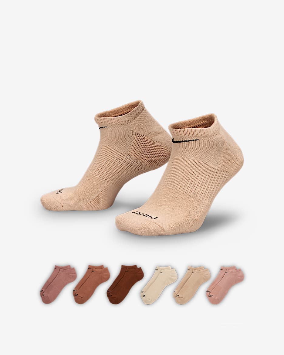 Calcetines invisibles de entrenamiento Nike Everyday Plus Cushioned (6 pares) - Multicolor