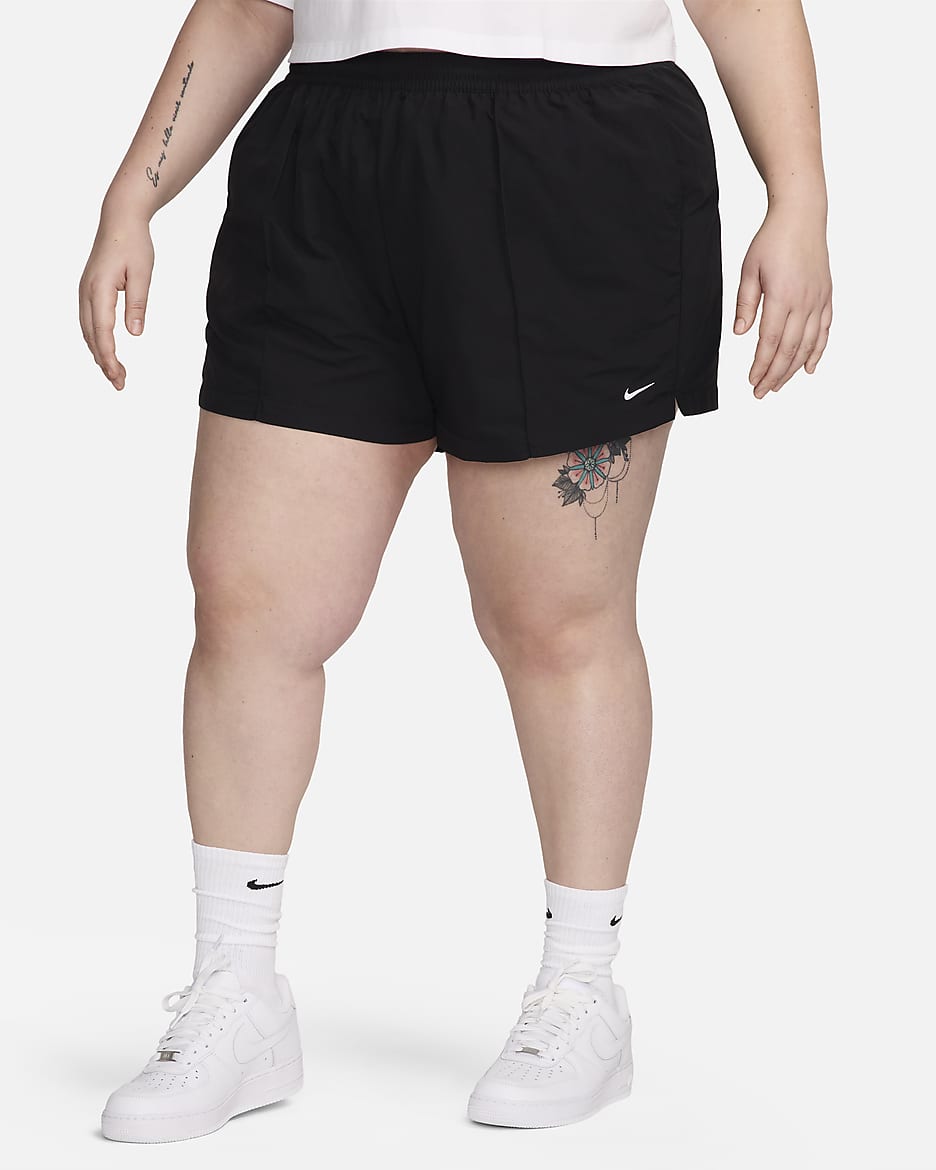 Nike Sportswear Everything Wovens Women's Mid-Rise 5" Shorts (Plus Size) - Black/White