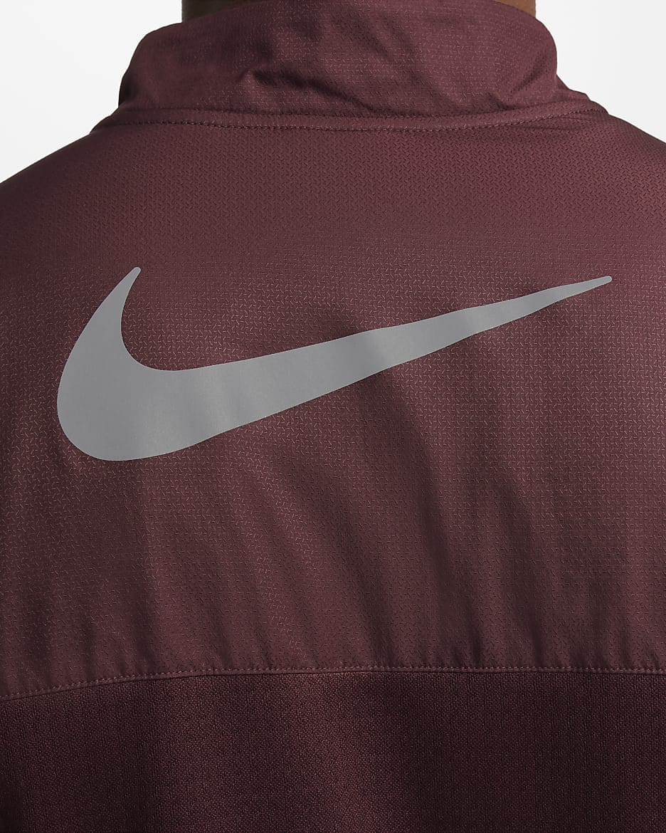 Maglia da running idrorepellente con zip a metà lunghezza Therma-FIT Nike Sphere – Uomo - Burgundy Crush