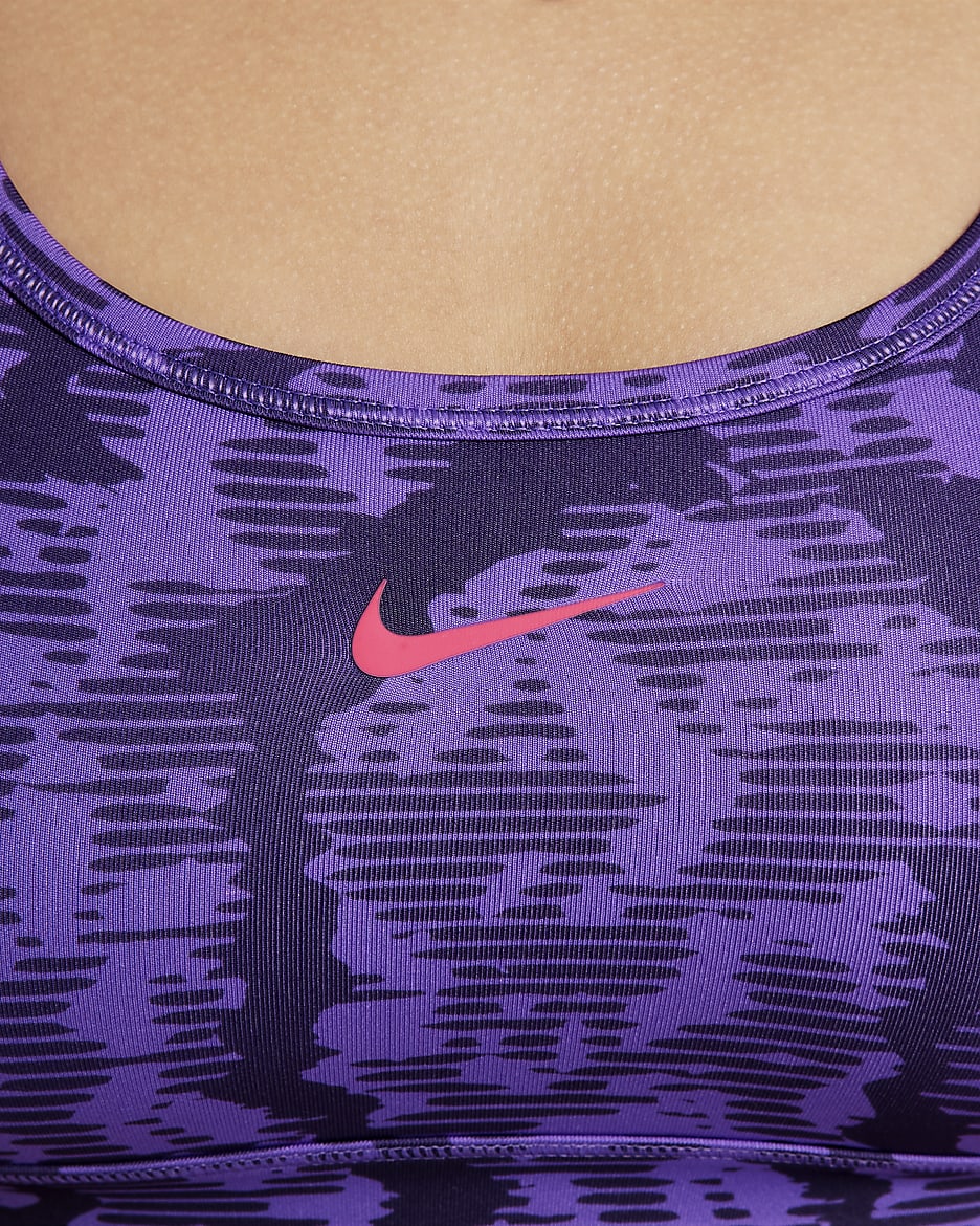 Brassière de sport réversible Nike Swoosh pour fille - Dark Raisin/Black Raspberry/Aster Pink