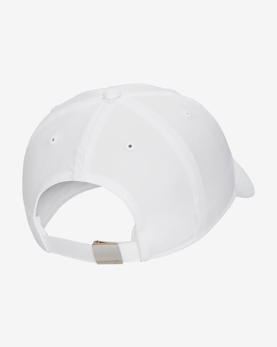 Nike Dri-FIT Club Gorra amb logotip Swoosh metal·litzat sense estructura - Nen/a - Blanc