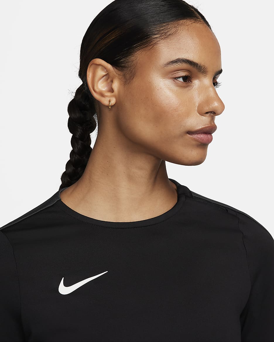 Nike Strike Dri-FIT-Fußballoberteil mit Rundhalsausschnitt für Damen - Schwarz/Anthracite/Weiß