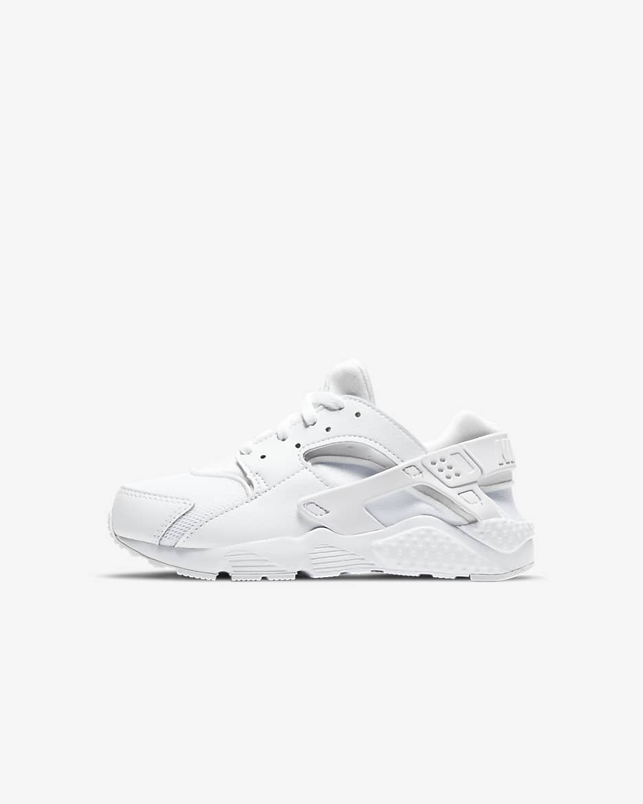 Nike Huarache Run Younger Kids' Shoes - White/Pure Platinum/White