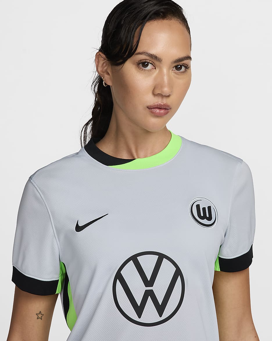 Tercera equipación Stadium VfL Wolfsburgo 2024/25 Camiseta de fútbol Replica Nike Dri-FIT - Mujer - Pure Platinum/Sub Lime/Negro/Negro