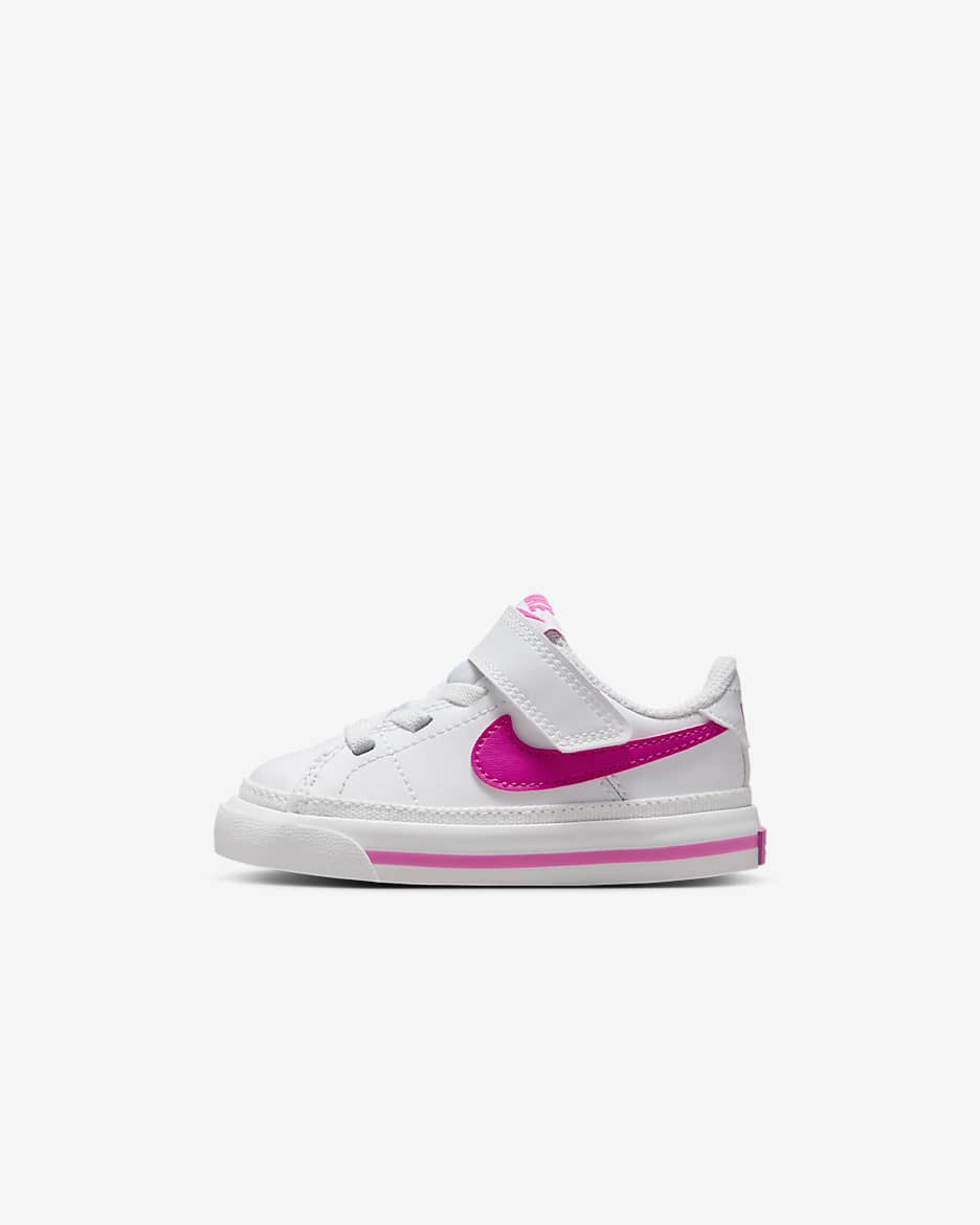 NikeCourt Legacy Baby/Toddler Shoes - White/Laser Fuchsia